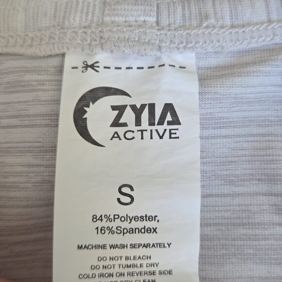 Zyia Active Yoga Shawl S - M Pullover Sweatshirt Hazer Grey Tan - Picture 4 of 8